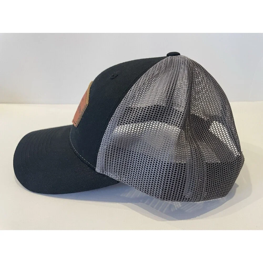 Richardson 115 Fourth Arrow Trucker Hat Black Gray Mesh Back Snapback Cap New